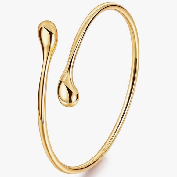 NEW 18K Gold Plated Minimalist Gold Cuff Bracelet - Picture 1 of 3